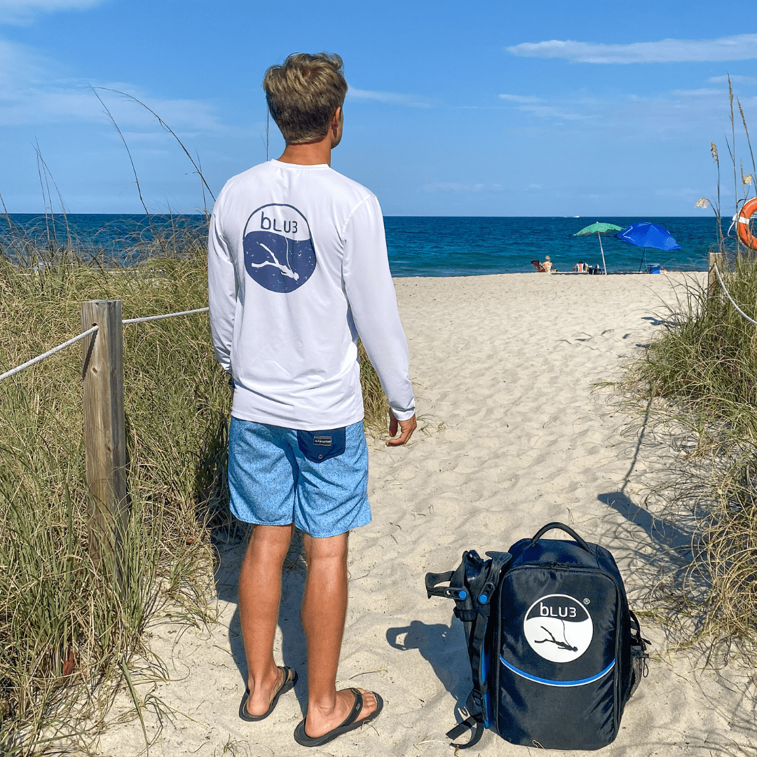 BLU3 Repreve Long Sleeve Performance Shirt Beach