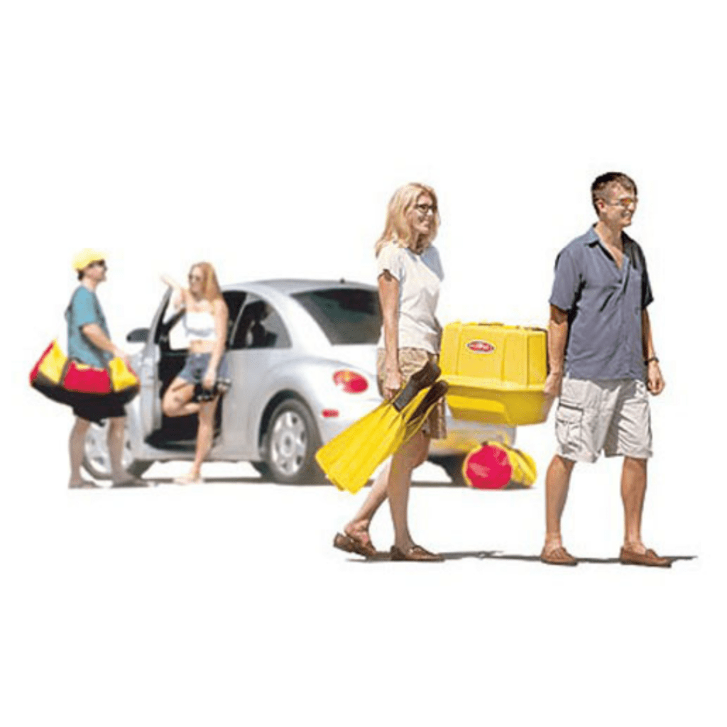 Family-Transporting-Sealion-Dive-System Family carrying SeaLion Dive System for a beach day