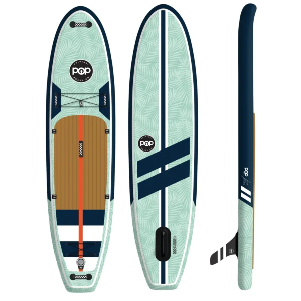 Inflatable paddleboard - PopBoard 11'0" Yacht Hopper in Mint, Teak, and Blue