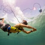 diving underwater with a tankless scuba system